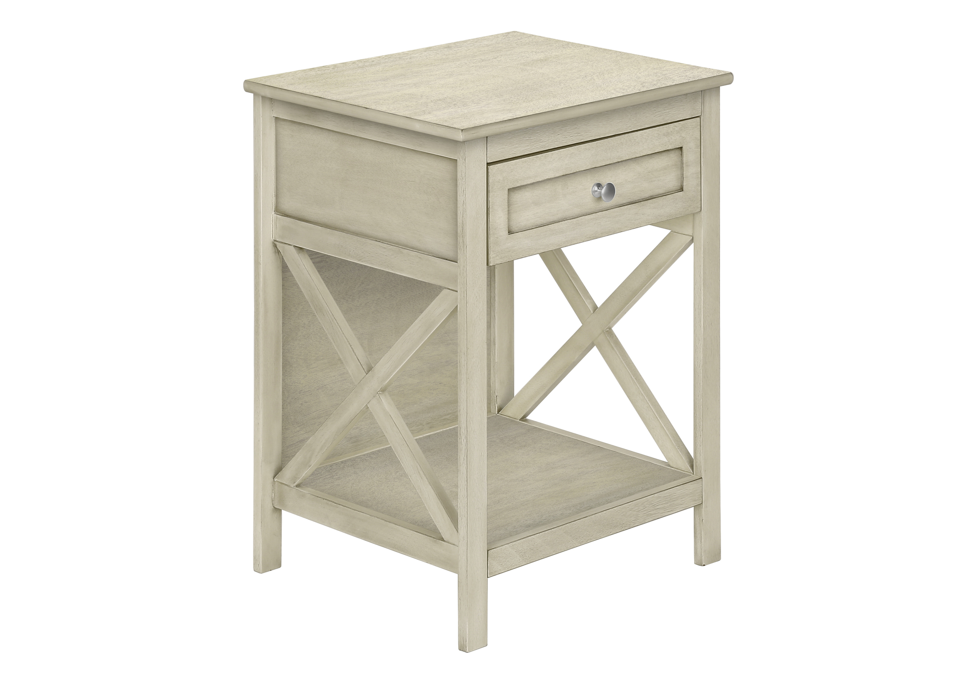 ACCENT TABLE - 25"H / ANTIQUE WHITE VENEER END TABLE